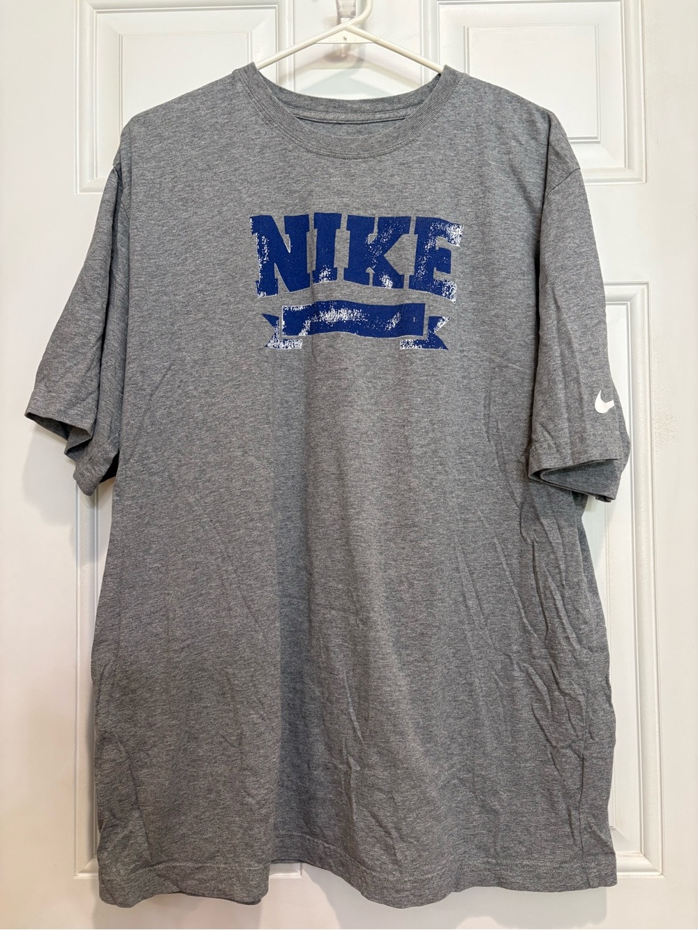 Nike Men’s Gray Short-Sleeve Logo T-Shirt, Size XXL